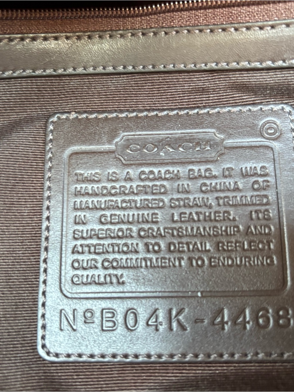 Coach Pink and White Woven Tote with Leather Trim - Picture 3 of 7